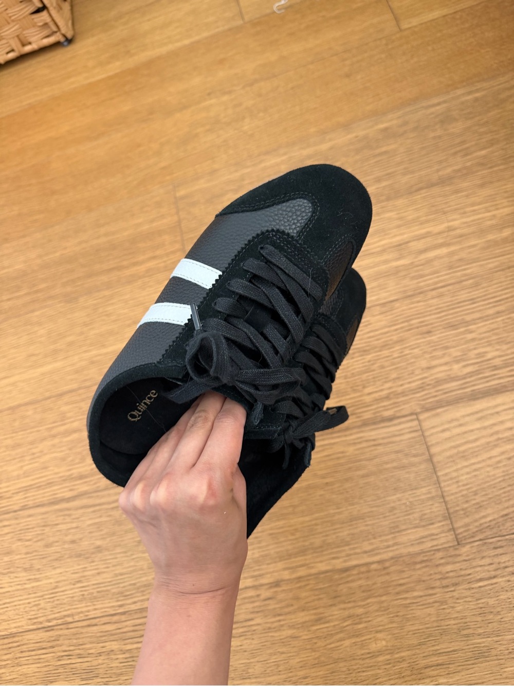 Quince Low Profile Black & White Sneakers - Picture 4 of 6
